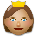 Cómo se ve el emoji Princesa: tono de piel medio en Lg.