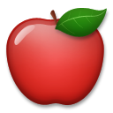 Cómo se ve el emoji Manzana roja en Lg.