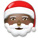 Cómo se ve el emoji Papá Noel: tono de piel oscuro en Lg.