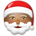 Cómo se ve el emoji Papá Noel: tono de piel oscuro medio en Lg.