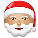 Cómo se ve el emoji Papá Noel: tono de piel medio en Lg.