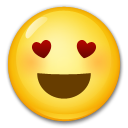 Cómo se ve el emoji Cara sonriendo con ojos de corazón en Lg.