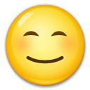 Cómo se ve el emoji Cara feliz con ojos sonrientes en Lg.