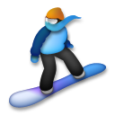 Cómo se ve el emoji Practicante de snowboard en Lg.