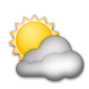 Cómo se ve el emoji Sol detrás de una nube en Lg.