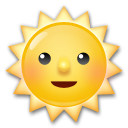 Cómo se ve el emoji Sol con cara en Lg.