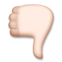 Cómo se ve el emoji Pulgar hacia abajo: tono de piel claro en Lg.