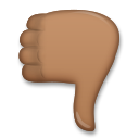 Cómo se ve el emoji Pulgar hacia abajo: tono de piel oscuro medio en Lg.