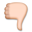 Cómo se ve el emoji Pulgar hacia abajo: tono de piel claro medio en Lg.