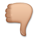 Cómo se ve el emoji Pulgar hacia abajo: tono de piel medio en Lg.