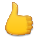 Cómo se ve el emoji Pulgar hacia arriba en Lg.