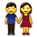 Cómo se ve el emoji Mujer y hombre de la mano en Lg.