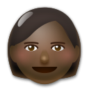 Cómo se ve el emoji Mujer: tono de piel oscuro en Lg.