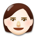 Cómo se ve el emoji Mujer: tono de piel claro en Lg.