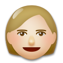 Cómo se ve el emoji Mujer: tono de piel claro medio en Lg.