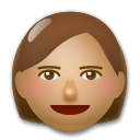 Cómo se ve el emoji Mujer: tono de piel medio en Lg.