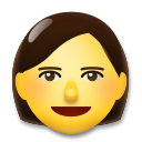 Cómo se ve el emoji Mujer en Lg.