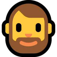 Cómo se ve el emoji Persona con barba en Microsoft.