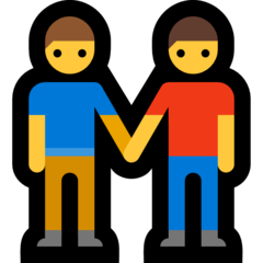 Cómo se ve el emoji Hombres de la mano en Microsoft.