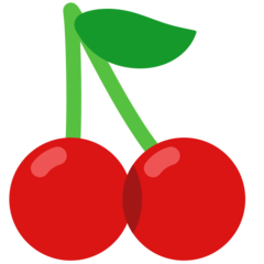 Cómo se ve el emoji Cerezas en Mozilla.