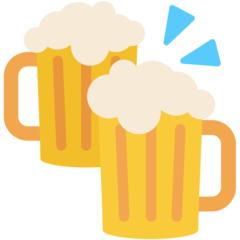 Cómo se ve el emoji Jarras de cerveza brindando en Mozilla.