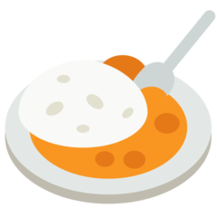 Cómo se ve el emoji Arroz con curry en Mozilla.