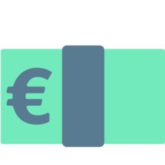 Cómo se ve el emoji Billete de euro en Mozilla.