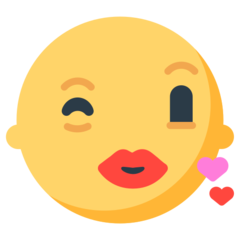 Cómo se ve el emoji Cara lanzando un beso en Mozilla.