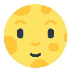 Cómo se ve el emoji Luna llena con cara en Mozilla.