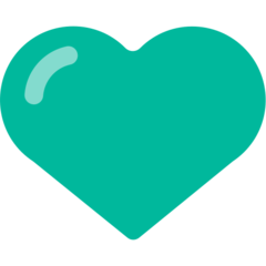 Cómo se ve el emoji Corazón verde en Mozilla.