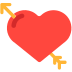 Cómo se ve el emoji Corazón con flecha en Mozilla.