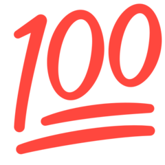 Hvordan 100 point emoji ser ud på Mozilla.