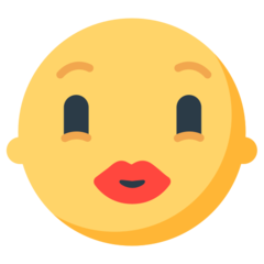 Cómo se ve el emoji Cara besando en Mozilla.