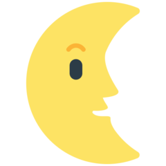 Cómo se ve el emoji Luna de cuarto menguante con cara en Mozilla.