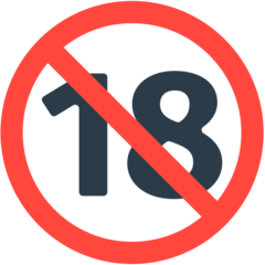 Cómo se ve el emoji Prohibido para menos de 18 años en Mozilla.