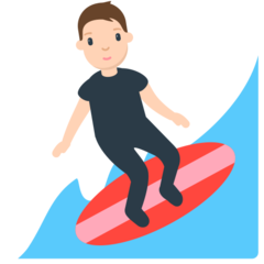 Cómo se ve el emoji Persona haciendo surf en Mozilla.