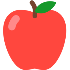 Cómo se ve el emoji Manzana roja en Mozilla.