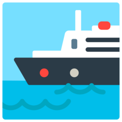 Cómo se ve el emoji Barco en Mozilla.