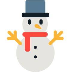 Cómo se ve el emoji Muñeco de nieve en Mozilla.