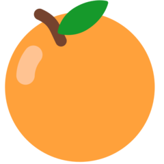 Cómo se ve el emoji Mandarina en Mozilla.