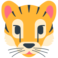 Cómo se ve el emoji Cara de tigre en Mozilla.