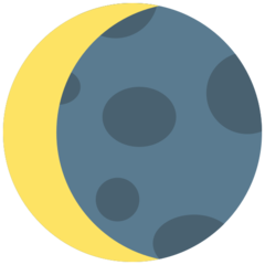 Cómo se ve el emoji Luna menguante en Mozilla.