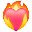 Cómo se ve el emoji Corazón en llamas en Samsung.