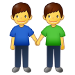 Cómo se ve el emoji Hombres de la mano en Samsung.