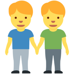 Cómo se ve el emoji Hombres de la mano en Twitter.