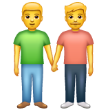 Cómo se ve el emoji Hombres de la mano en Whatsapp.