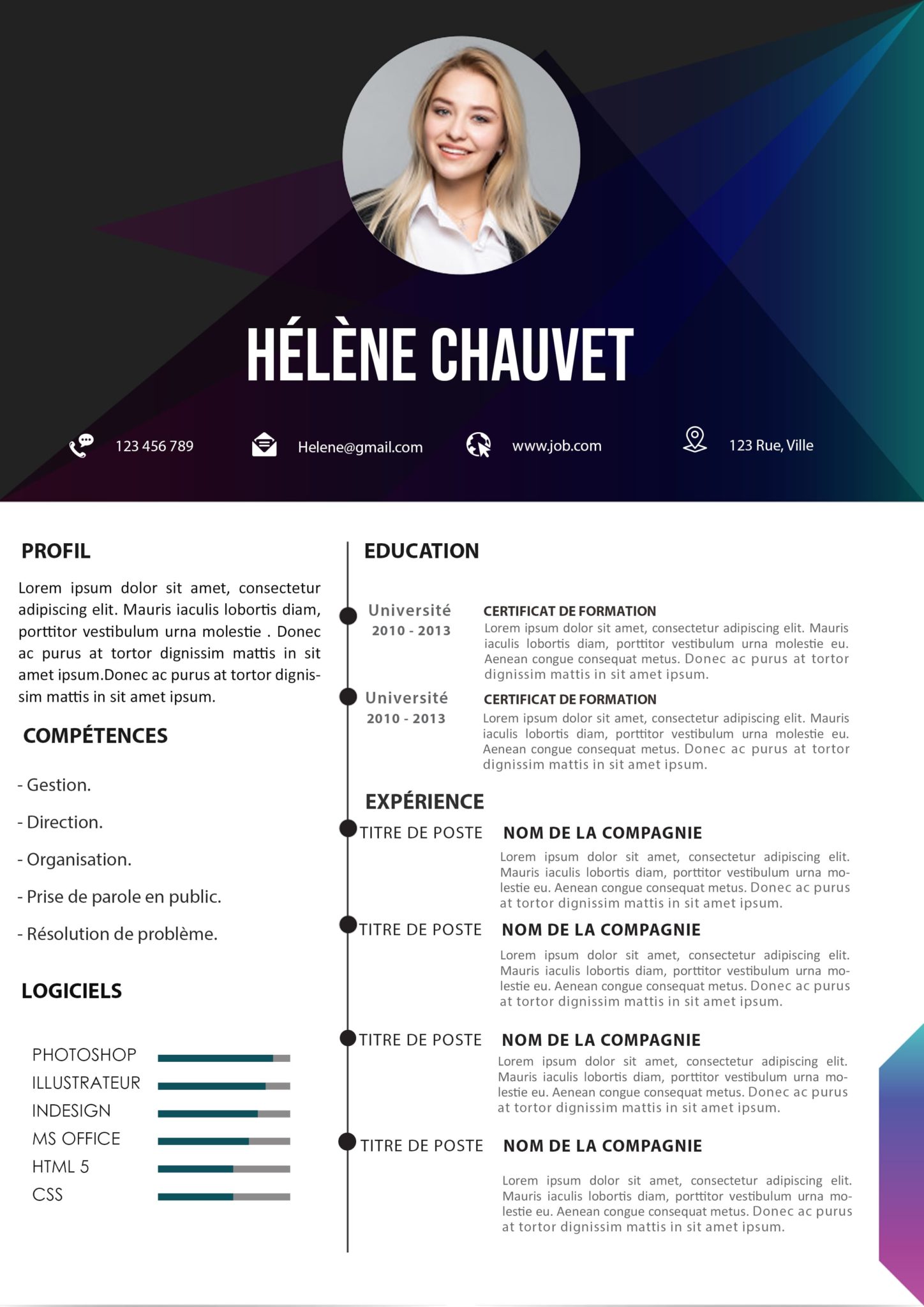 Exemple De Cv Word A Telecharger Curriculum Vitae Template Images