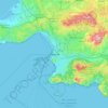 Marseille topographic map, elevation, terrain