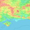 South Downs National Park topographic map, elevation, terrain