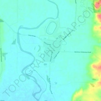 Wyndham topographic map, elevation, terrain